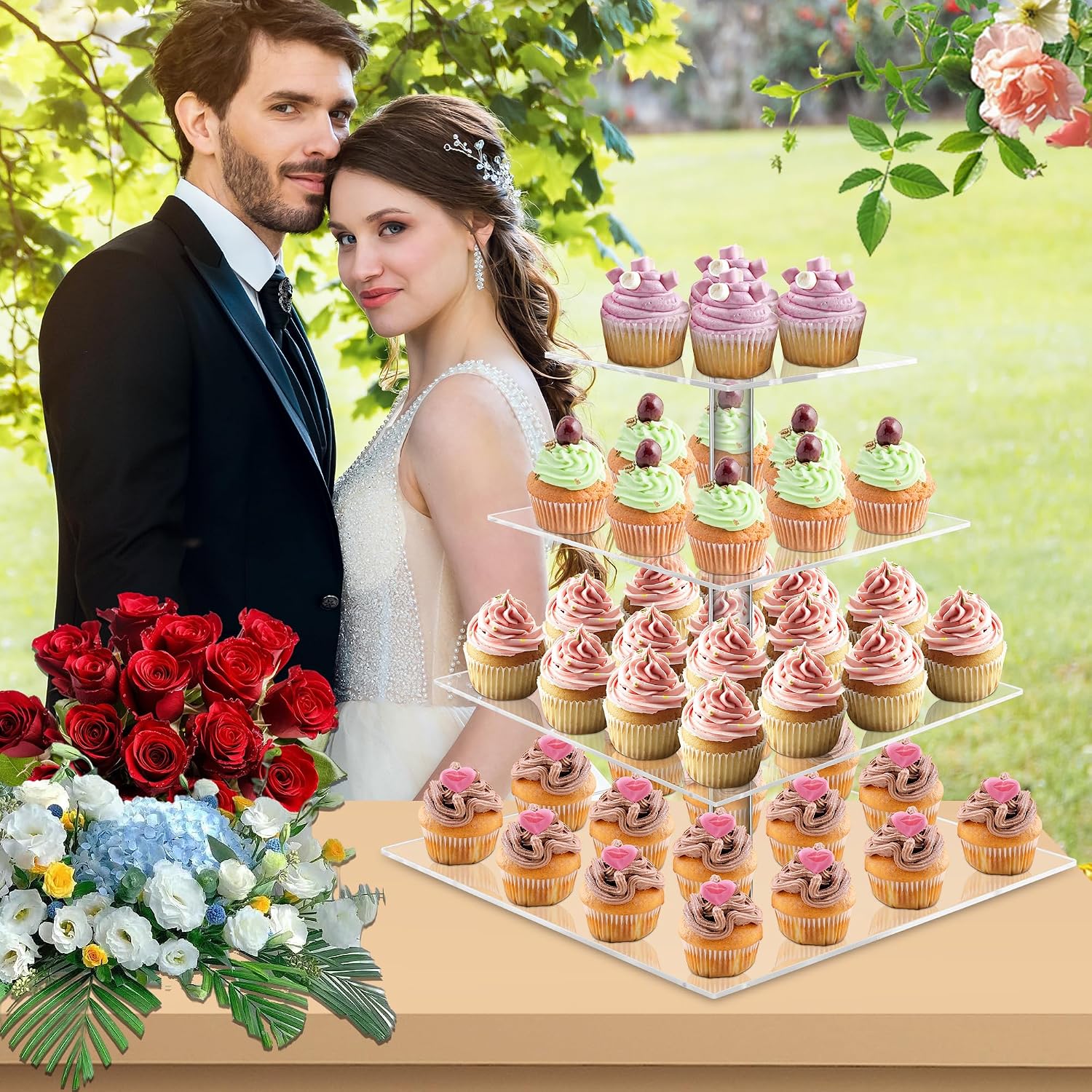 Cupcake Stand Tier - Homiva Store YestBuy 4 Tier Acrylic