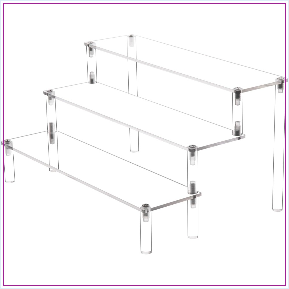 Cupcake Stand Tier - Clear Acrylic 3-Tier Display Riser Stand