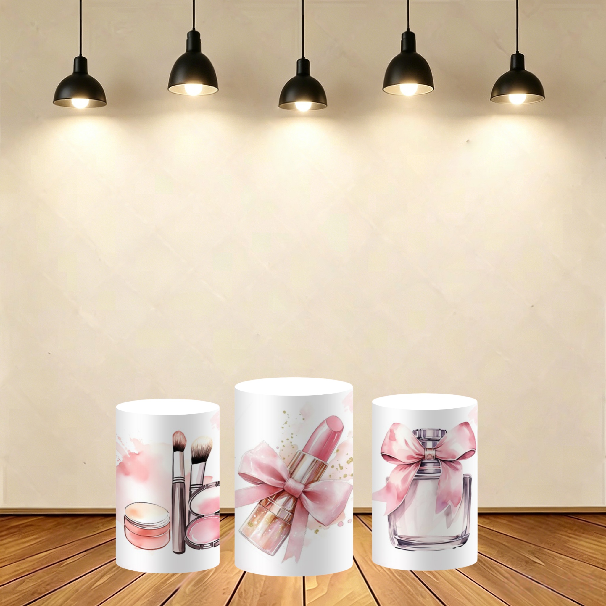 Dessert Table Backdrop - Pink Beauty Party Cylinder Backdrop Cover