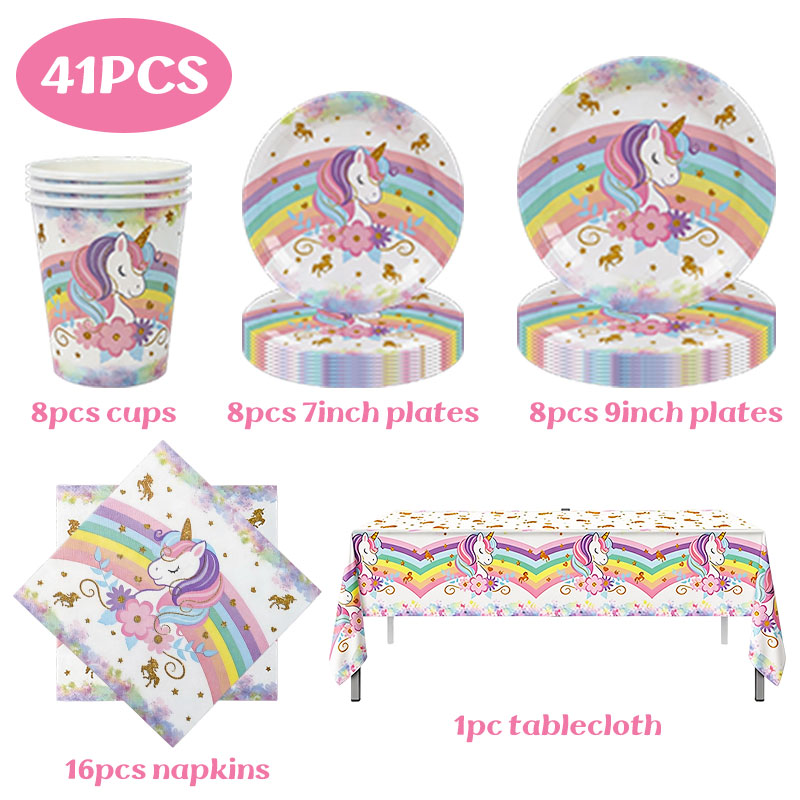 Unicorn Theme Birthday Decorat - Table Cloth Disposable reseña y precio