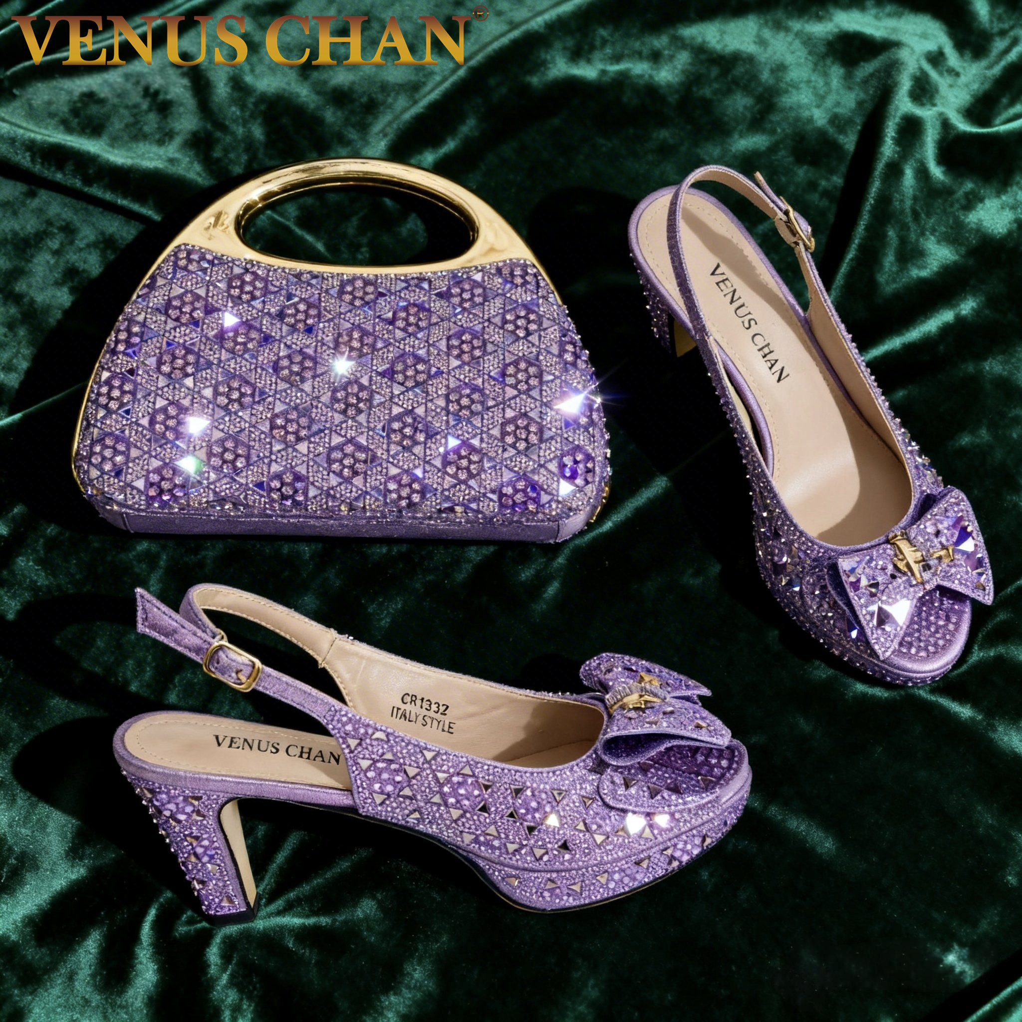 Chic Light Purple Rhinestone P - Party Favor Bag reseña y precio