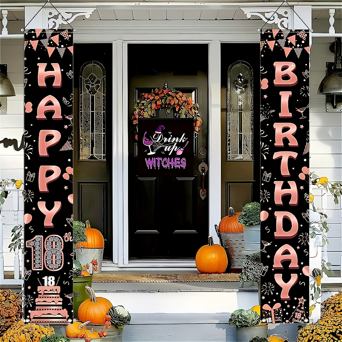 2Pcs Rose Gold Polyester Door  - Party Banner Gold reseña y precio
