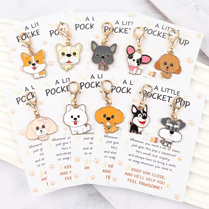 10 Cute Cartoon Puppy Keychain - Event Party reseña y precio