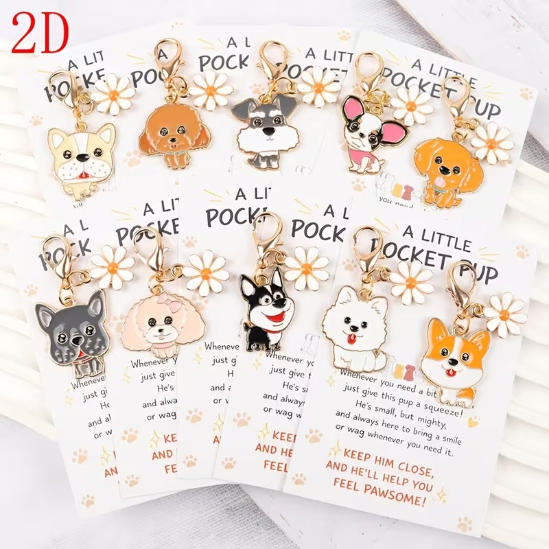 10 Cute Cartoon Puppy Keychain - Event Party reseña y precio