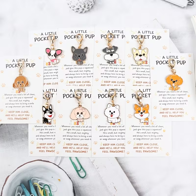 10 Cute Cartoon Puppy Keychain - Event Party reseña y precio