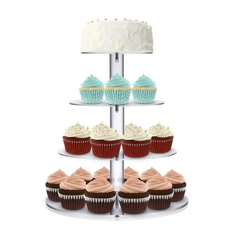 Clear Acrylic 3-5 Tier Cupcake - Cupcake Stand Tier reseña y precio