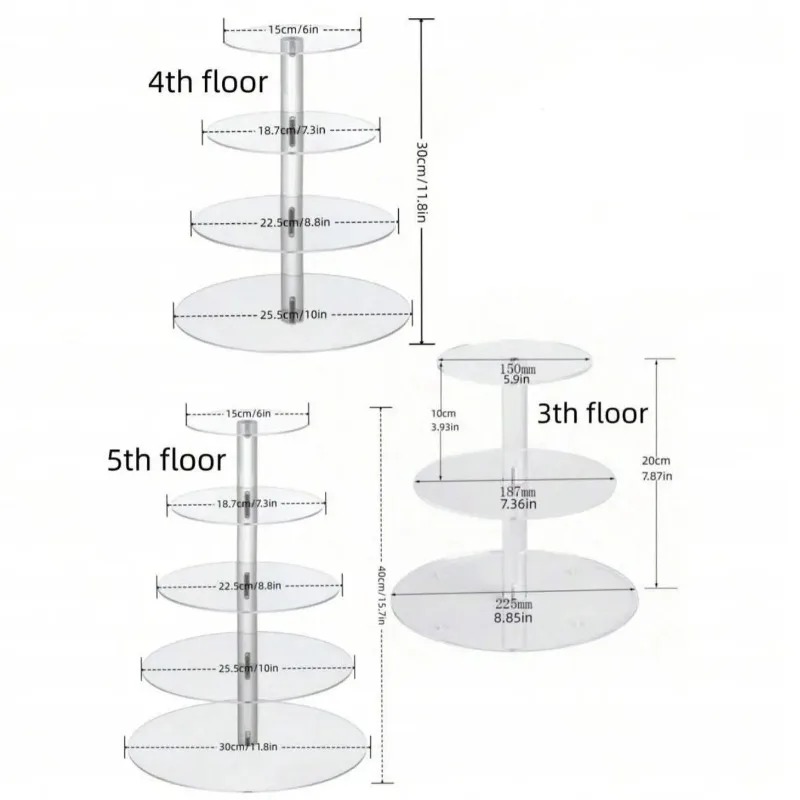 Clear Acrylic 3-5 Tier Cupcake - Cupcake Stand Tier reseña y precio
