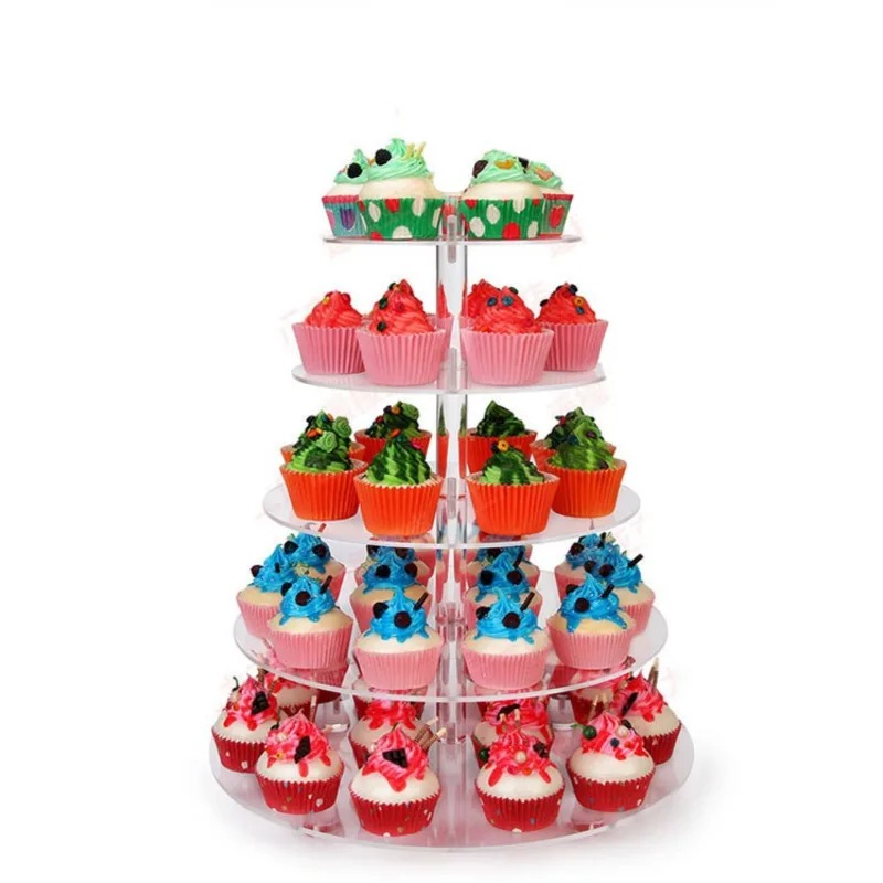 Clear Acrylic 3-5 Tier Cupcake - Cupcake Stand Tier reseña y precio