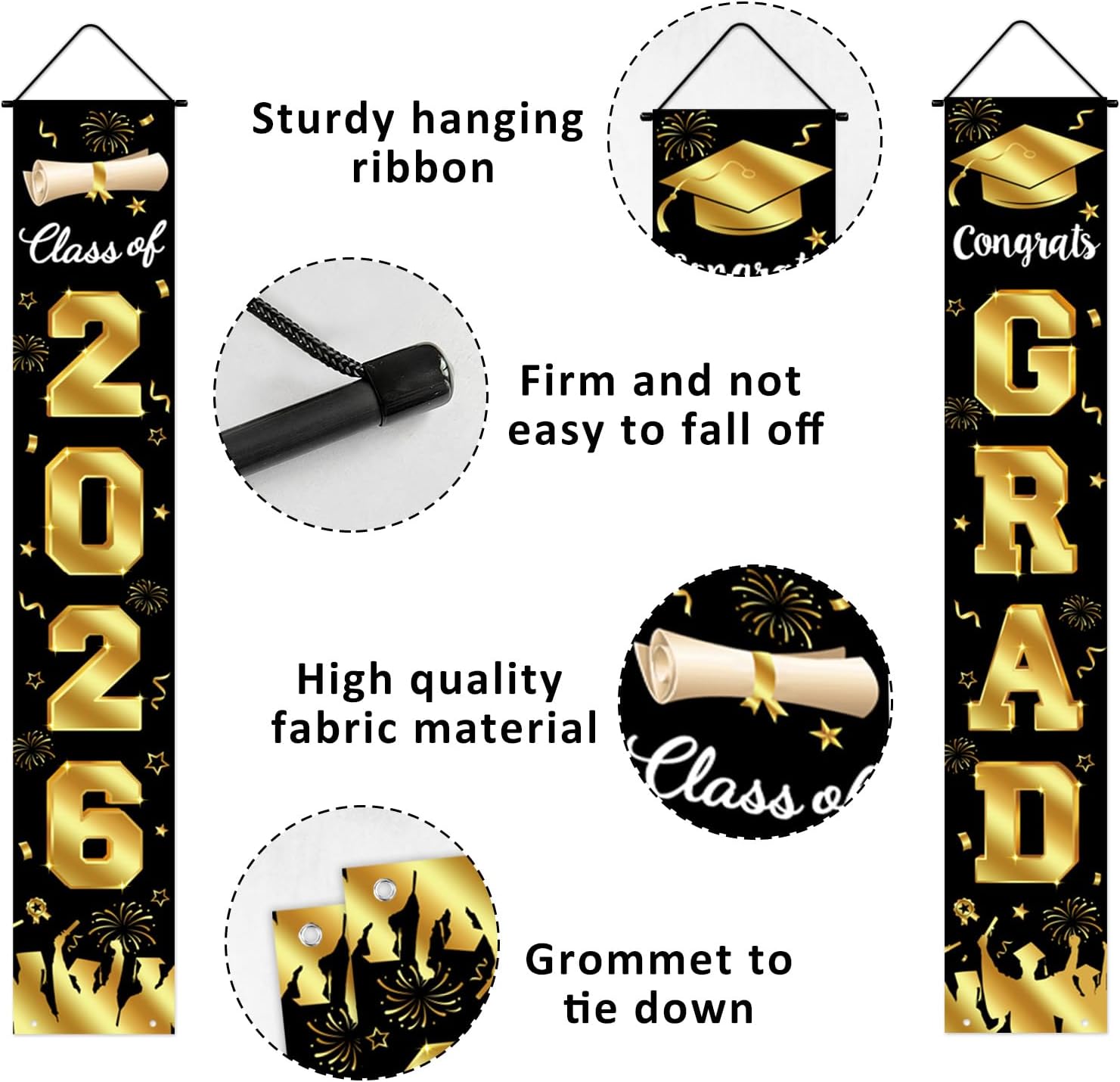 Graduation Decorations 2026 Po - Party Banner Gold reseña y precio