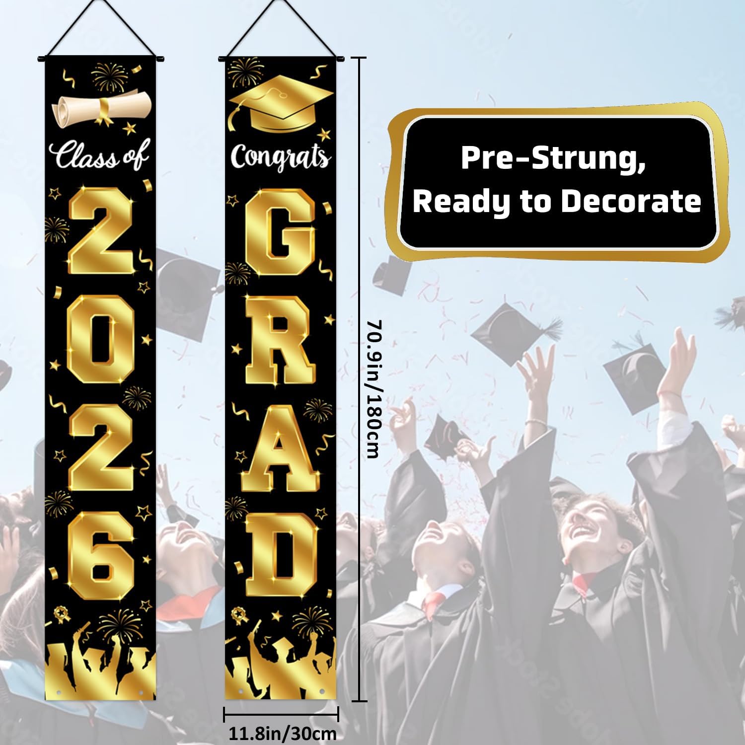 Graduation Decorations 2026 Po - Party Banner Gold reseña y precio