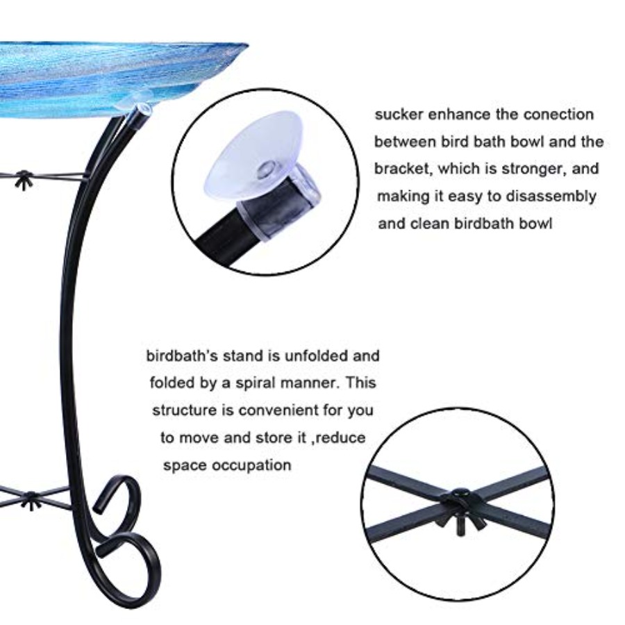 MUMTOP Outdoor Glass Birdbath  - Event Support reseña y precio