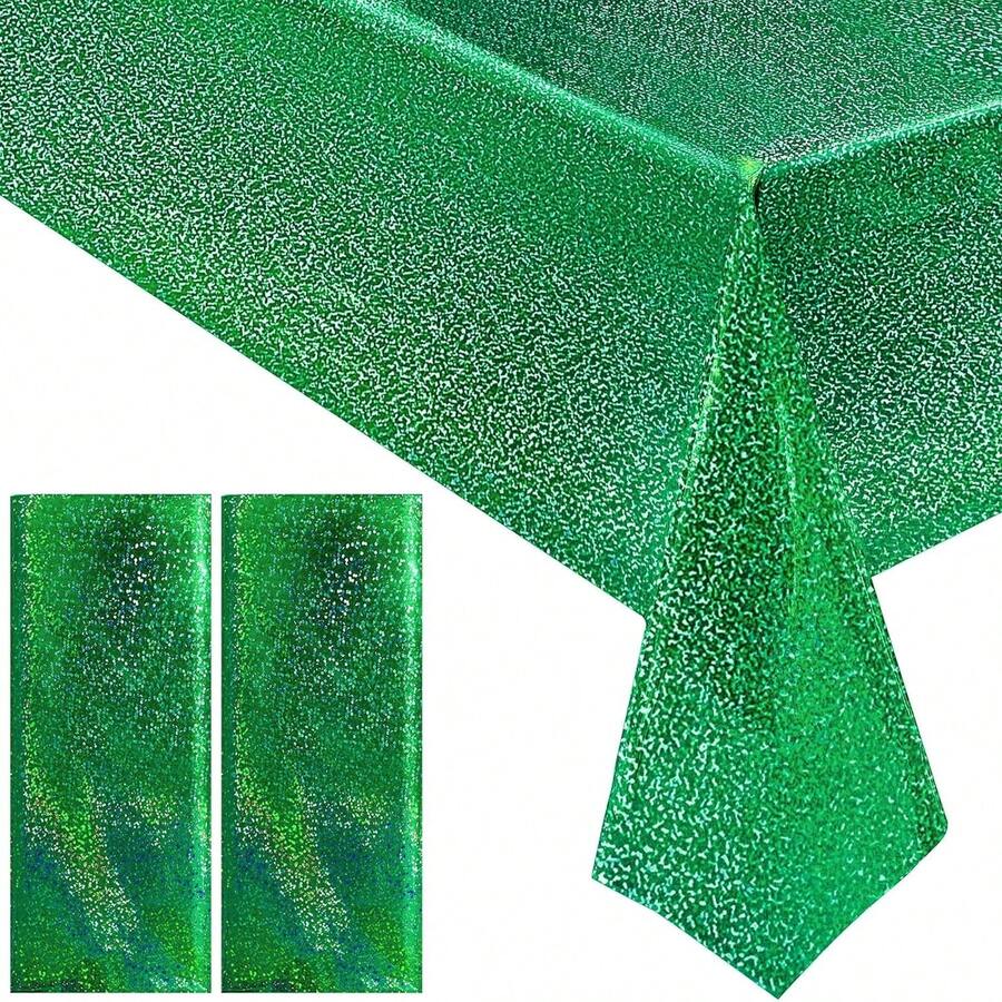 1 Pc Green Holographic Tablecl - Table Cloth Disposable reseña y precio