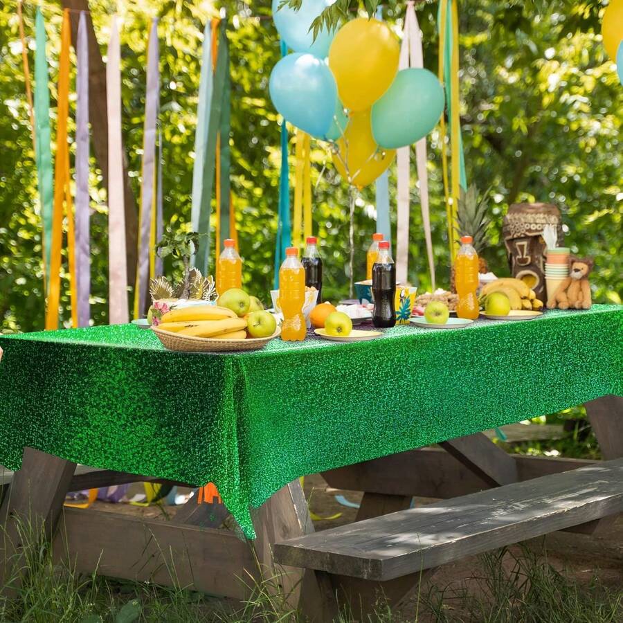 1 Pc Green Holographic Tablecl - Table Cloth Disposable reseña y precio