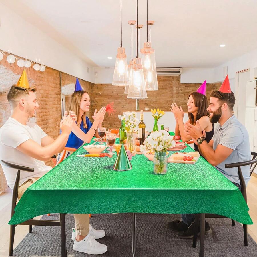 1 Pc Green Holographic Tablecl - Table Cloth Disposable reseña y precio