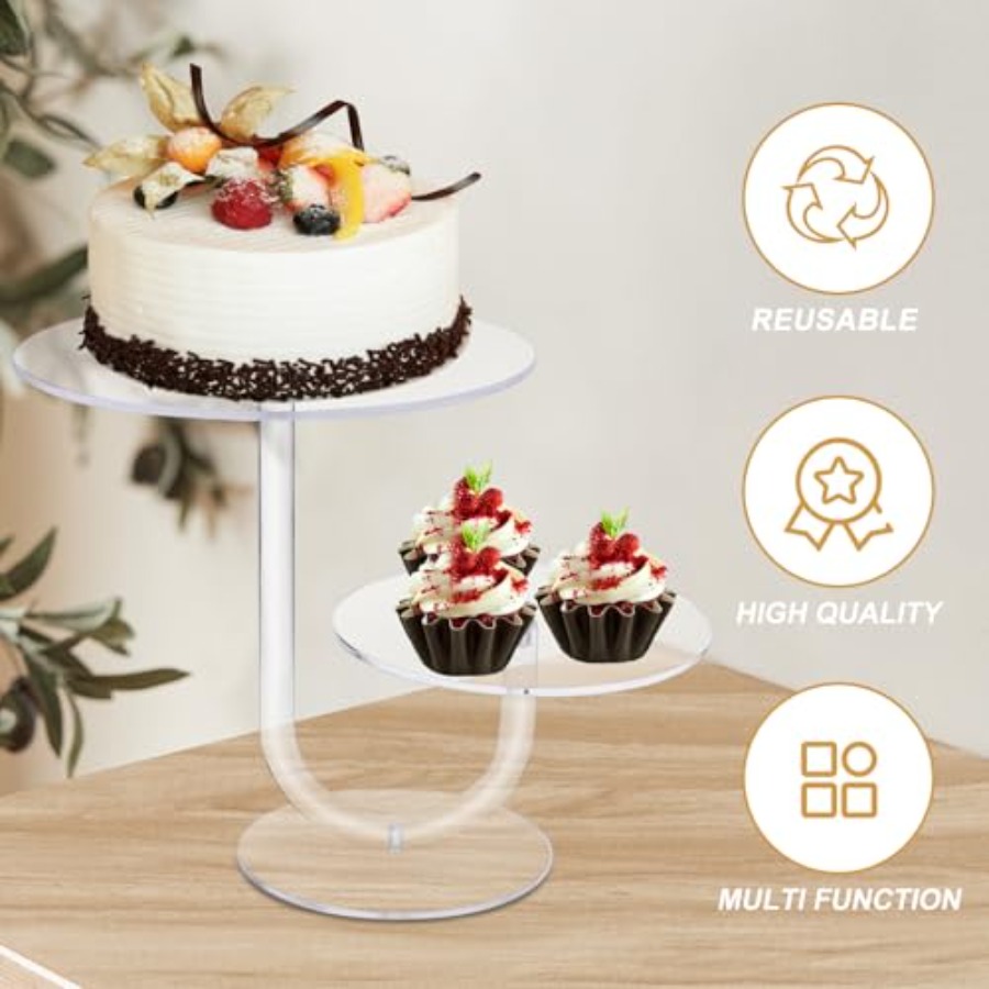 2 Tier Clear Cake Stand Acryli - Cupcake Stand Tier reseña y precio