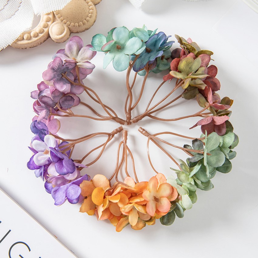 10PCS Silk Hydrangea Heads Art - Supply Event reseña y precio