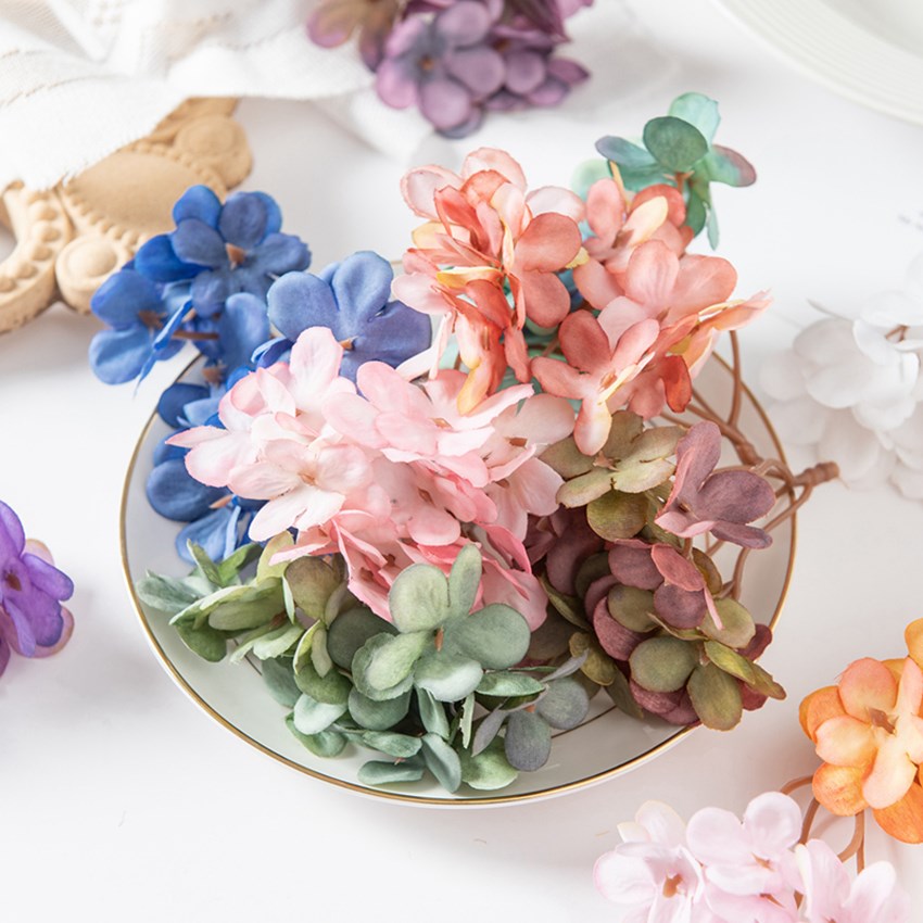 10PCS Silk Hydrangea Heads Art - Supply Event reseña y precio