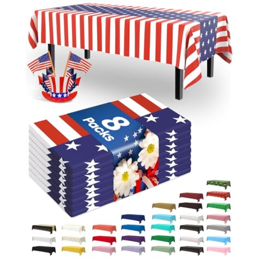 4th of July USA 250th Annivers - Table Cloth Disposable reseña y precio