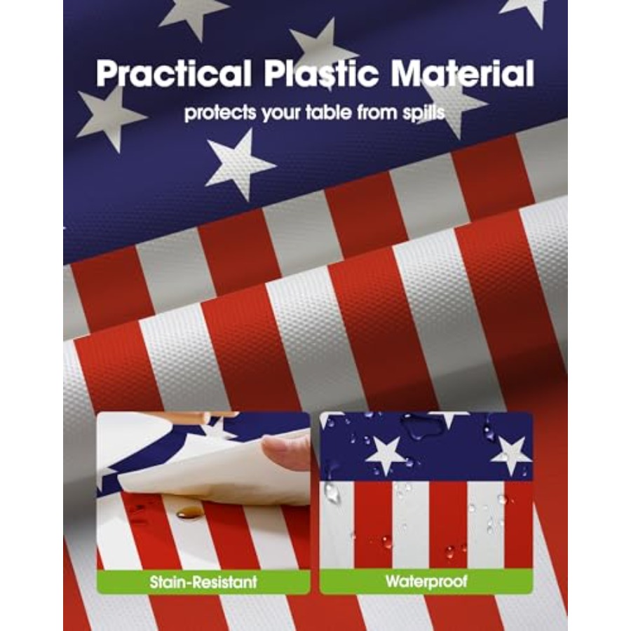 4th of July USA 250th Annivers - Table Cloth Disposable reseña y precio