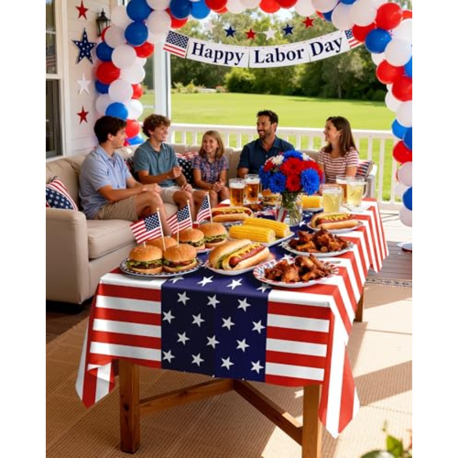 4th of July USA 250th Annivers - Table Cloth Disposable reseña y precio