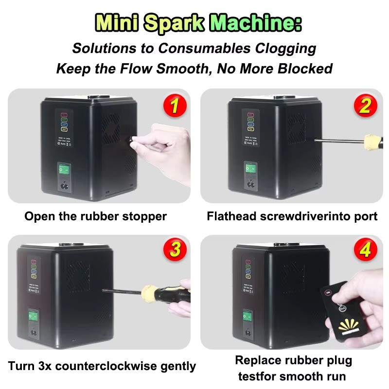 4PACK 350W Mini Cold Spark Mac - Event Party Dj reseña y precio