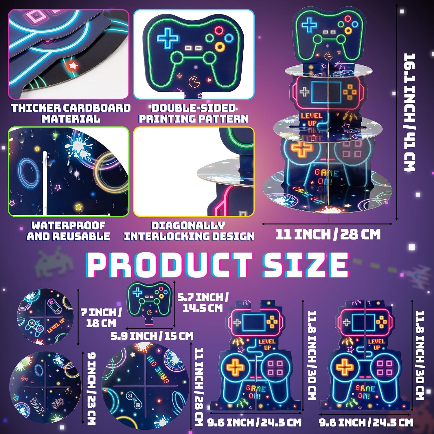 Homiva Store Neon Video Game C - Cupcake Stand Tier reseña y precio