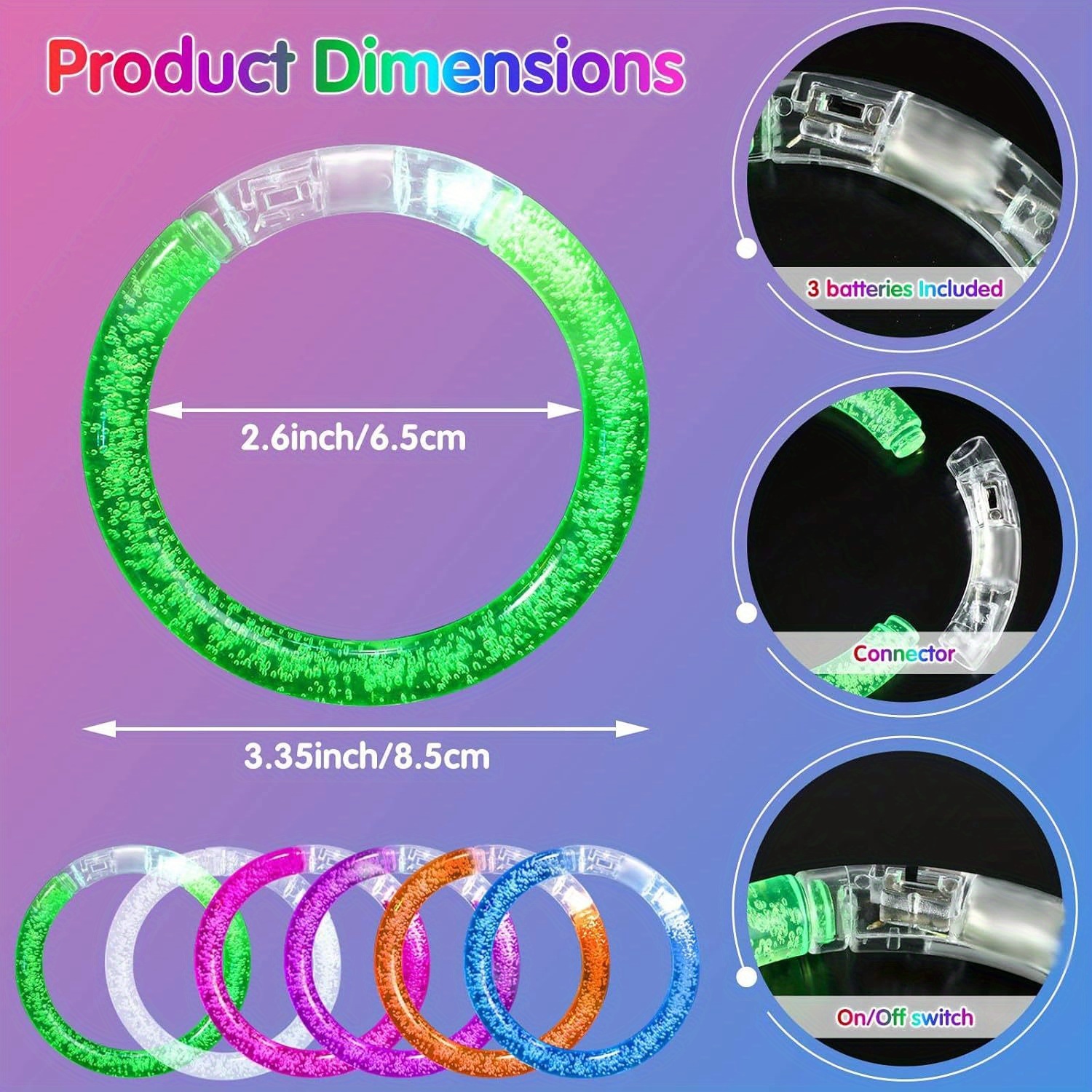 Glow-Up Party Bracelets Pack – - Event & Party Supply Photos reseña y precio
