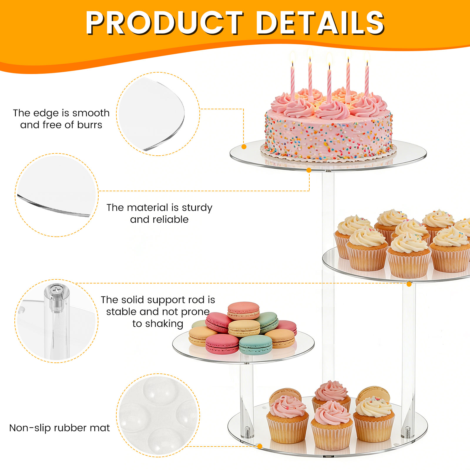 4 Tier Cake Stand Acrylic Tran - Cupcake Stand Tier reseña y precio
