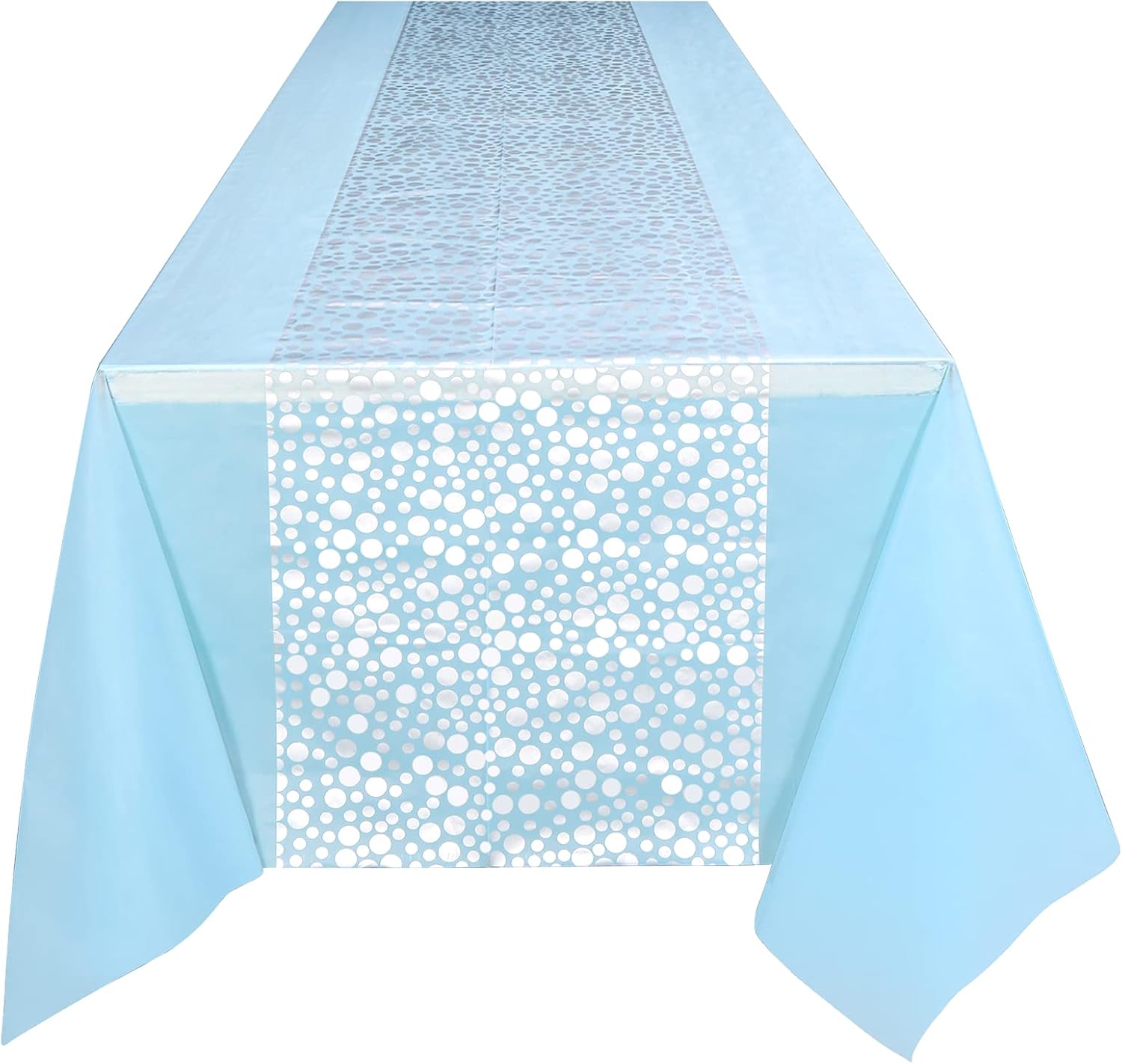 Blue and Silver Birthday Party - Table Cloth Disposable reseña y precio