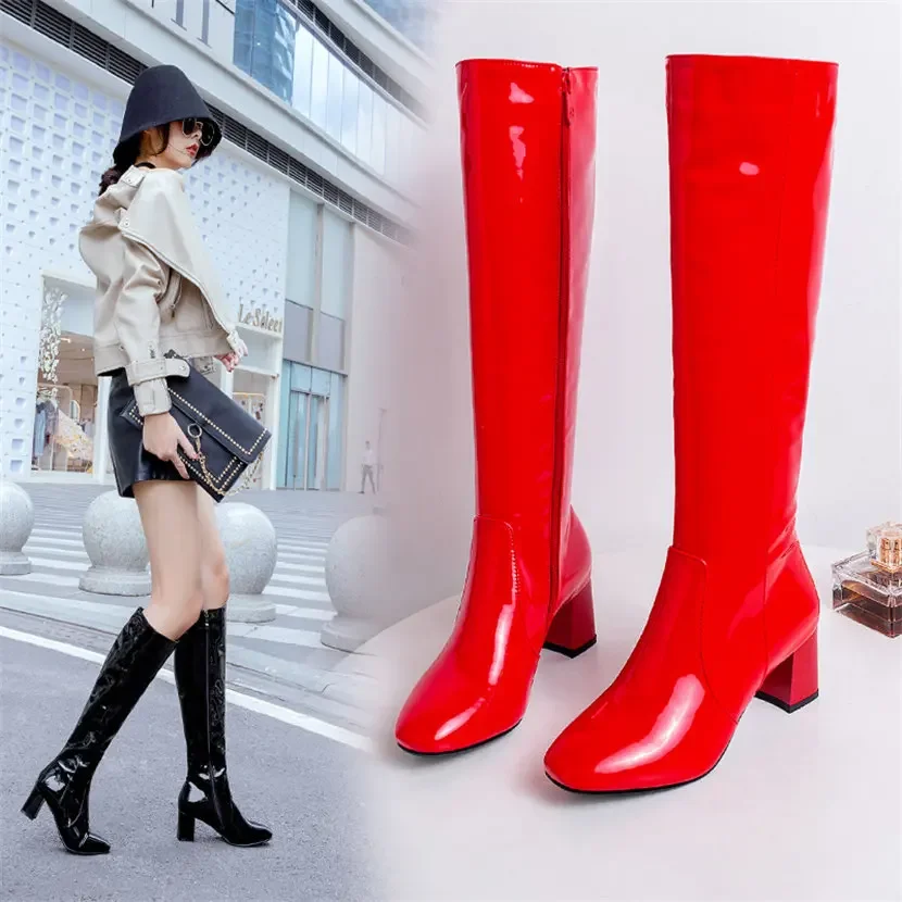 Red White Patent Leather Women - Eve Party reseña y precio