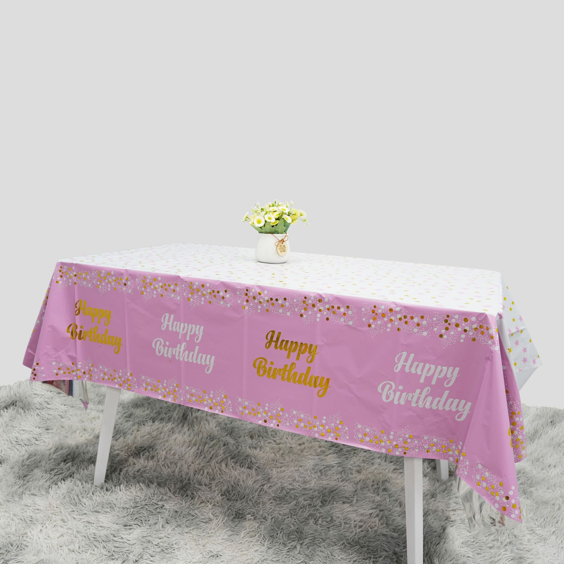 Happy Birthday Disposable Tabl - Table Cloth Disposable reseña y precio