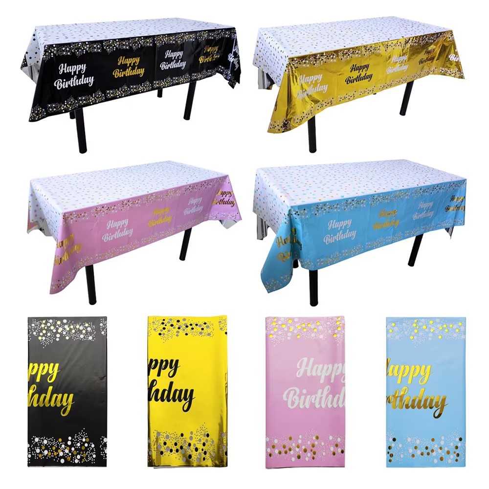 Happy Birthday Disposable Tabl - Table Cloth Disposable reseña y precio