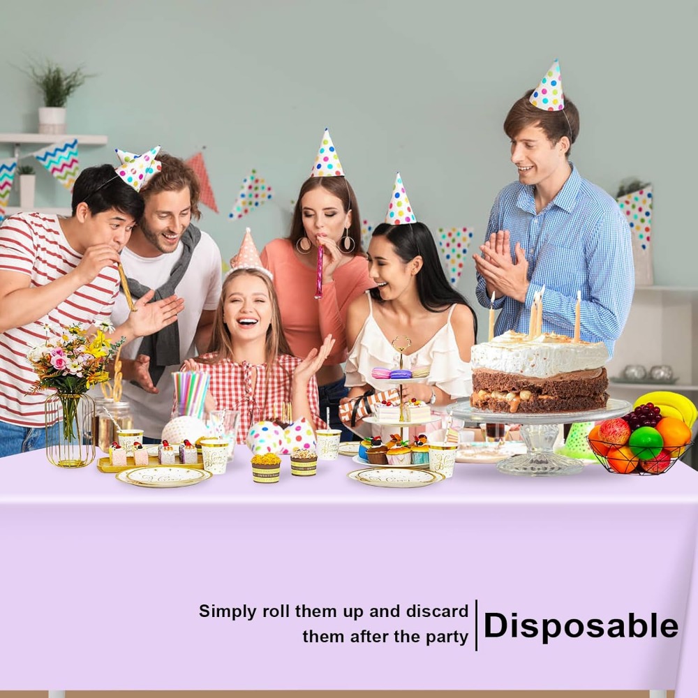 Light Purple Disposable Tablec - Table Cloth Disposable reseña y precio