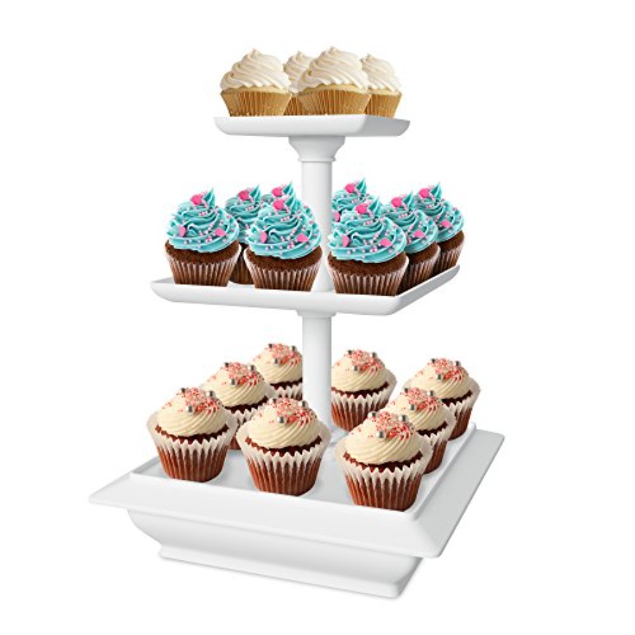 3-Tier Cupcake Stand - Square  - Cupcake Stand Tier reseña y precio