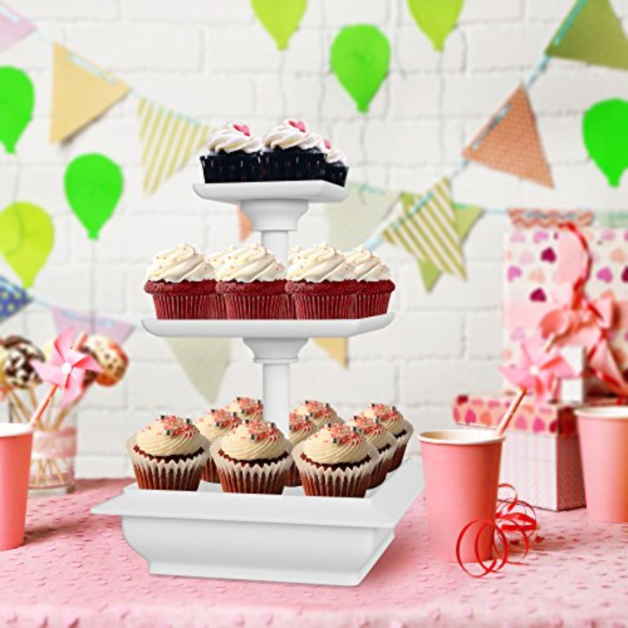 3-Tier Cupcake Stand - Square  - Cupcake Stand Tier reseña y precio