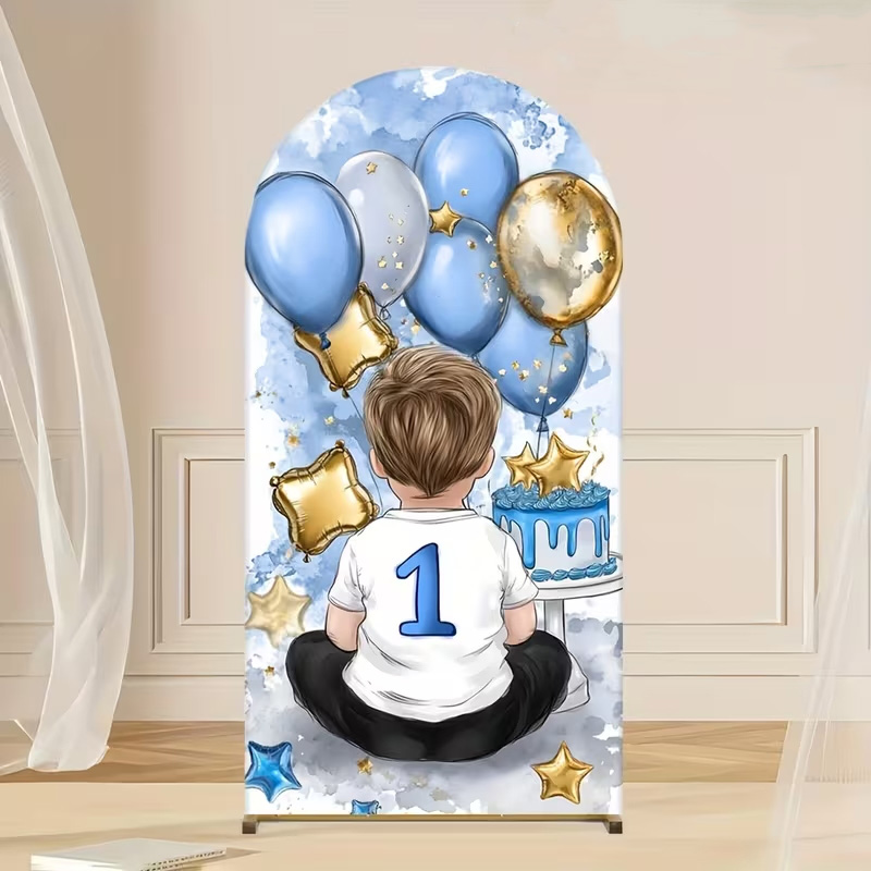 A Little Boy Pattern Arch Back - Dessert Table Backdrop reseña y precio