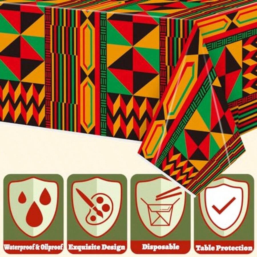 3 Packs African Print Disposab - Table Cloth Disposable reseña y precio