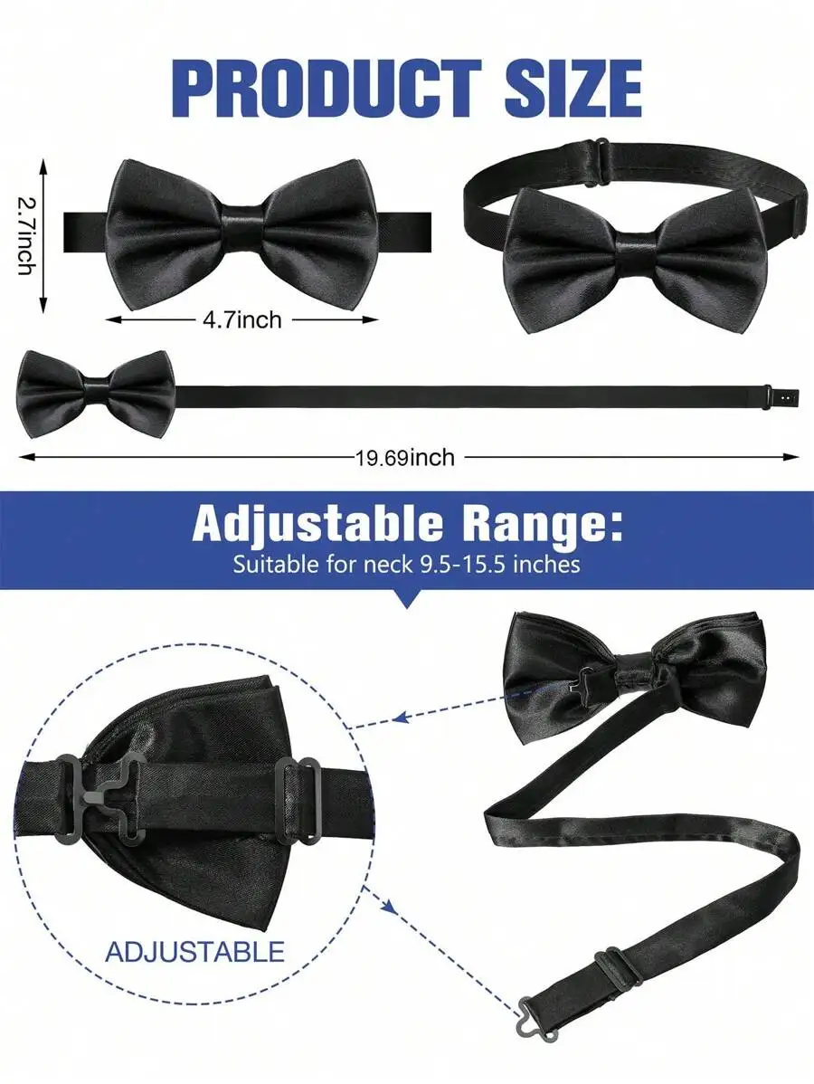 Mens Solid Color Satin Pre-Tie - Event & Party Supply Photos reseña y precio