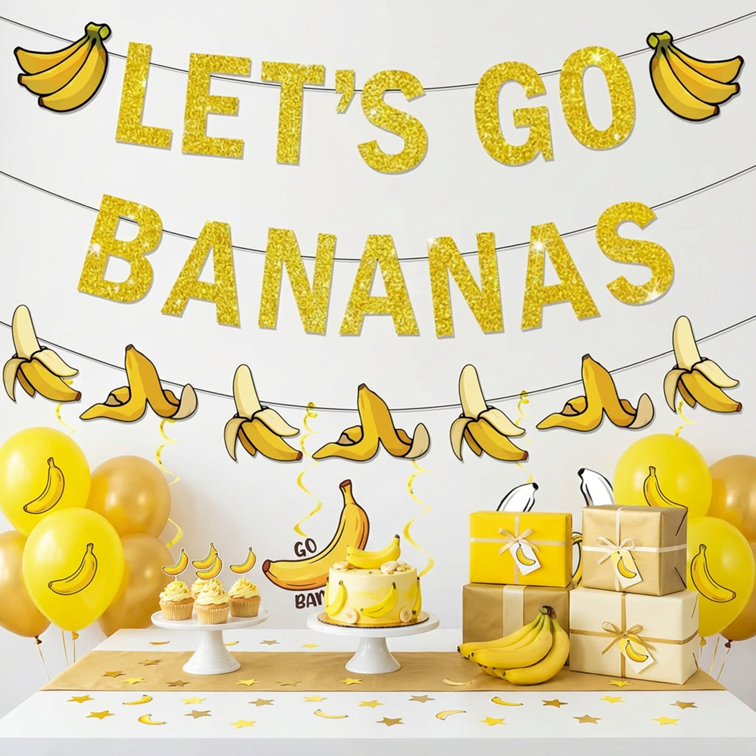 1Set Yellow Bananas Birthday B - Let'S Party Event Supply reseña y precio