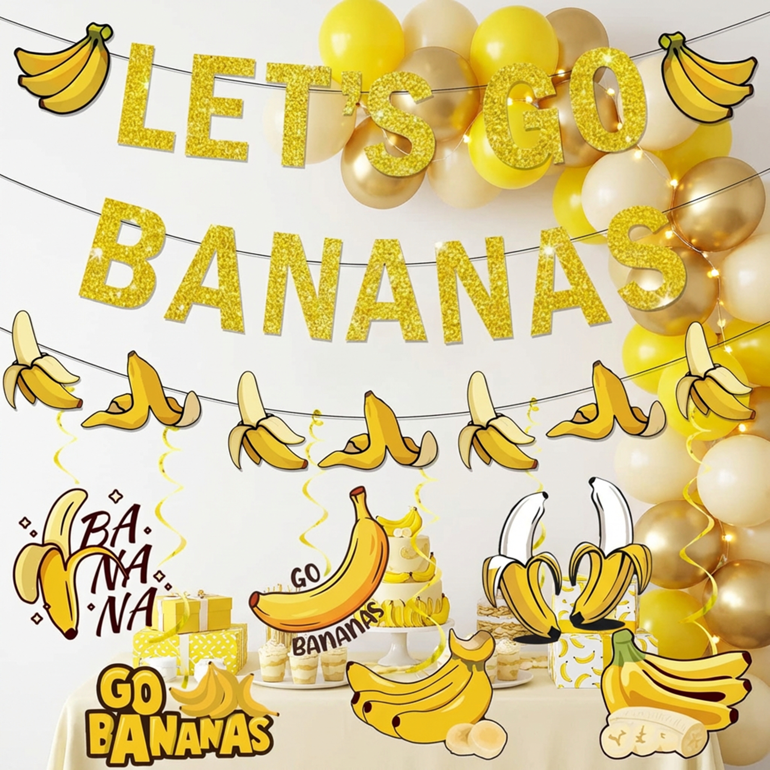 1Set Yellow Bananas Birthday B - Let'S Party Event Supply reseña y precio